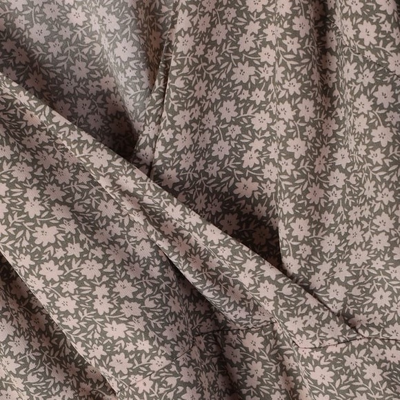 Lulus Times With You Sage Green Floral Print Puff Sleeve Midi Dress Size Medium - Picture 9 of 15